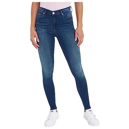 Tommy Jeans jeans donna nora mr skny elasticizzati, blu (new niceville mid blue stretch), 28w / 32l