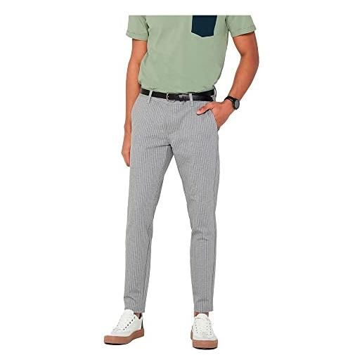Only & sons onsmark pant stripe gw 3727 noos trousers, grigio (dark grey melange), 31 w/32 l uomo