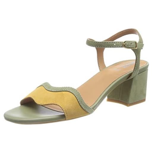 Geox d new eraklia 50, sandalo, pistacchio mustard, 36 eu