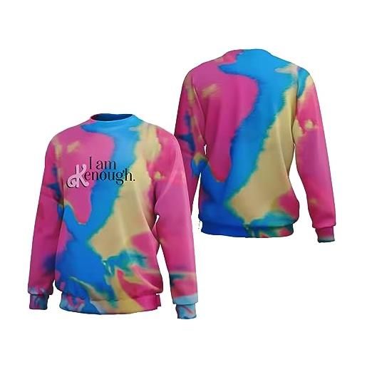 LIAOPUFUS felpa con cappuccio i am kenough uomo stampa 3d tie dye sweat unisex donna hoodie a maniche lunghe multicolor(xl, 1-multicolor tshirt)