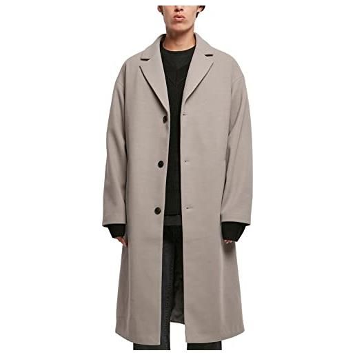 Urban Classics long coat cappotto, grigio lupo, m uomo