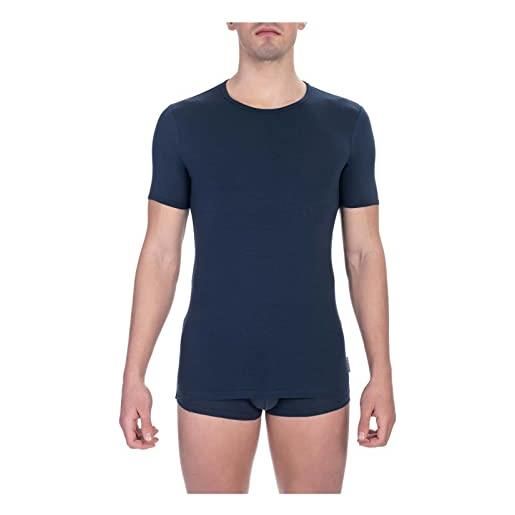 Bikkembergs t-shirt intima da uomo, girocollo in cotone stretch m blu blu navy