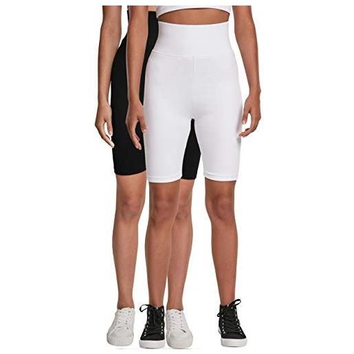 Urban Classics ladies radler-hose ladies radler-hose high waist cycle shorts pantaloncini da yoga, black/white, xs