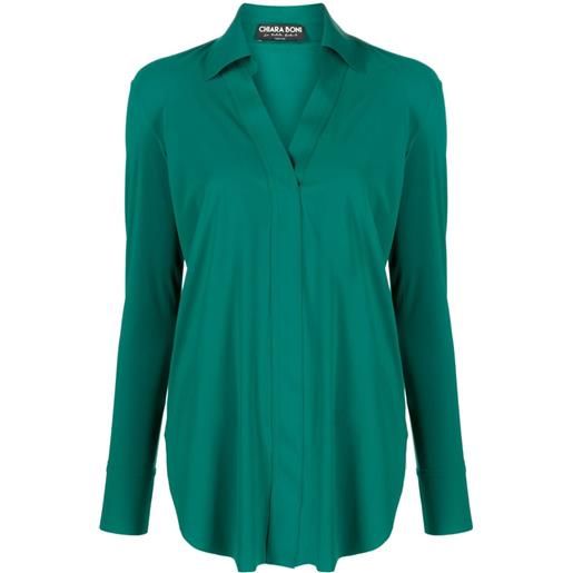 CHIARA BONI La Petite Robe camicia con scollo a v - verde