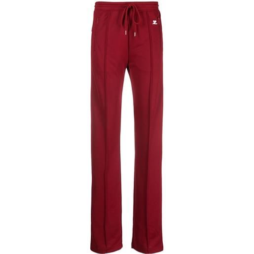 Courrèges pantaloni sportivi con ricamo - rosso