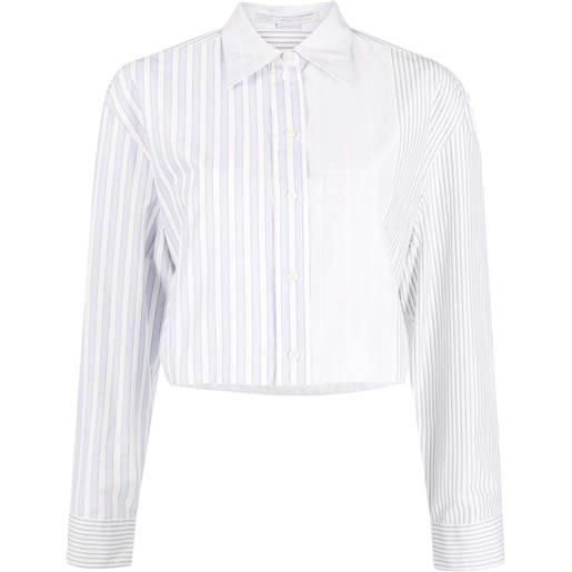 Stella McCartney camicia crop a righe - bianco