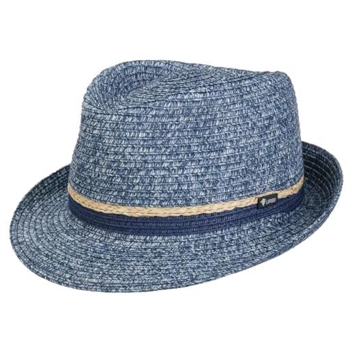 LIPODO cappello di paglia januco trilby donna/uomo - made in italy da giardiniere sole cappelli spiaggia primavera/estate - s (54-55 cm) blu-mélange