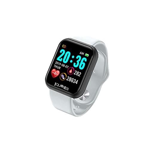 RF Distribution power color smartwatch, orologio fitness uomo donna, contapassi, monitoraggio frequenza cardiaca sonno e salute, notifiche messaggi, cassa nera con cinturino nero e cinturino bianco aggiuntivo