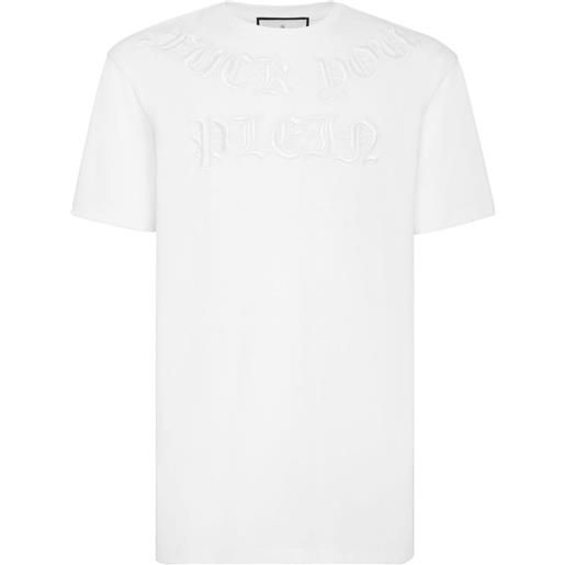 Philipp Plein t-shirt con logo goffrato - bianco