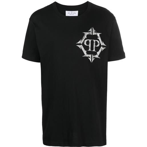 Philipp Plein t-shirt ss chrome girocollo - nero