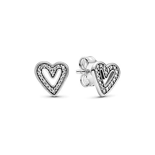 Pandora 298685c01 orecchini a cuore da donna in argento sterling