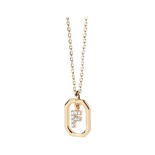 P D PAOLA pdpaola mini letter f necklace collana con nome a lettera oro, onesize, argento sterling, zirconia cubica