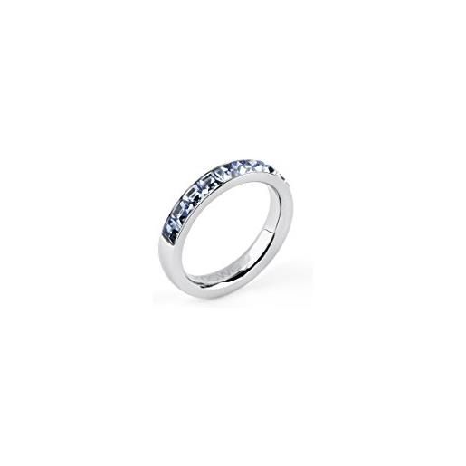 Brosway - sintonia - anello tring mis. 18 acciaio e swarovski light sapphire btgc49d