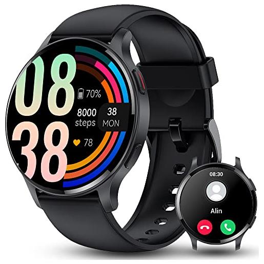Ddidbi Smartwatch Uomo Donna, Effettua/Rispondi alle Chiamate, 1.85  Orologio Smartwatch, 2 Cinturini Contapassi Sonno Cardiofrequenzimetro, 112  Modalità Sportive IP68 Smart watch per Android iOS(Blu)