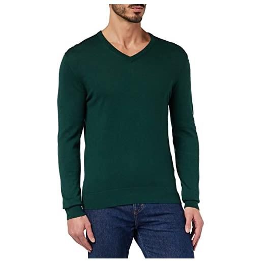 Hackett London cotone cashmere v pullover, grn topiary, s uomo