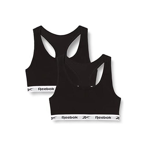 Reebok womens crop top frankie black/white elastic t-shirt, m donna