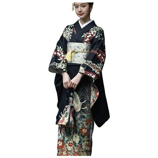 NELLN kimono abito formale da donna maniche a vibrazione vintage tradizionale abbigliamento in stile giapponese kimono lungo tradizionale