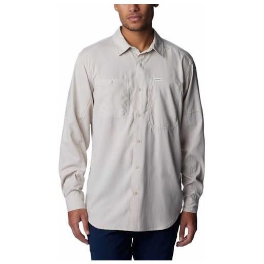 Columbia silver ridge utility lite long sleeve, camicia manica lunga da escursionismo uomo (l, bianco)