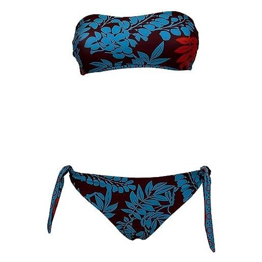Generico bikini donna double-face fascia foderata justmine | turquoise/red/plum | b2770 8024 | made in italy (42)