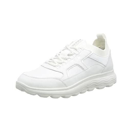 Geox d spherica c, sneakers donna, white grey, 36 eu