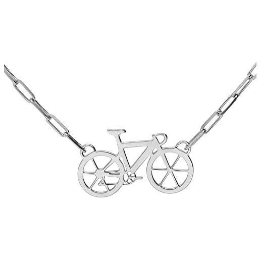 CODEONE ciondolo per bicicletta, ciondolo bici da strada, ciondolo per bicicletta, in argento sterling, uomo, donna, lunghezza 45 cm, confezione regalo, pequeño, argento sterling, non applicabile