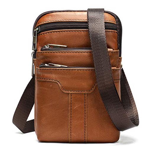 SPAHER Borsello Tracolla Uomo in PU Pelle Borse Tracolla da Uomo Borselli  da Uomo Borsa Uomo Tracolla Borsa a Spalla Borsa da Lavoro Crossbody Bag  Casuale Borse Messenger per Ufficio Scuola Viaggio 