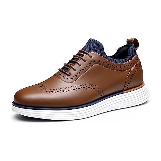 Bruno Marc scarpe eleganti uomo scarpe casual stringate da completo uomo scarpe sportive da classiche moderne, size 44, marrone, sbox2326m-e