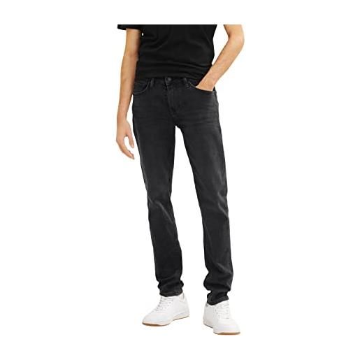 TOM TAILOR Denim pier slim fit jeans, uomo, nero (black black denim 10270), 32w / 32l