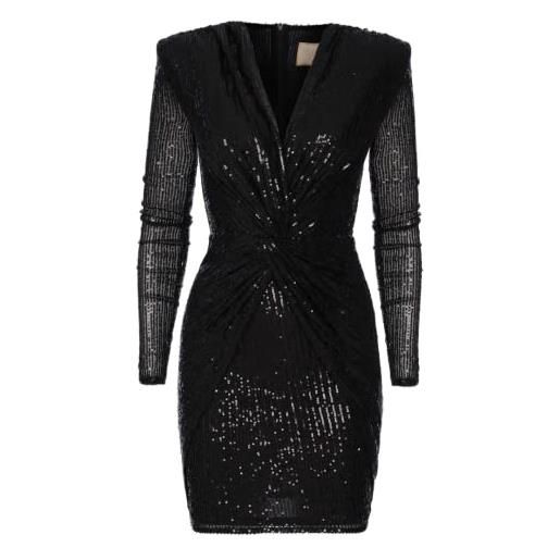 Swing Fashion dolores | gold | 34(xs), mini abito da donna Swing Fashion | abito elegante | abito festivo | vestito da festa | abito da sera | abiti da sposa | abito corto | vestito con paillettes | scollo a v | manica lunga | oro | 34 da donna, gold, 