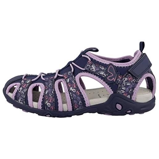 Geox j sandal whinberry g, bambina, navy/dk lilac, 27 eu