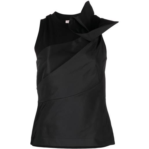 Alexander McQueen top smanicato asimmetrico - nero