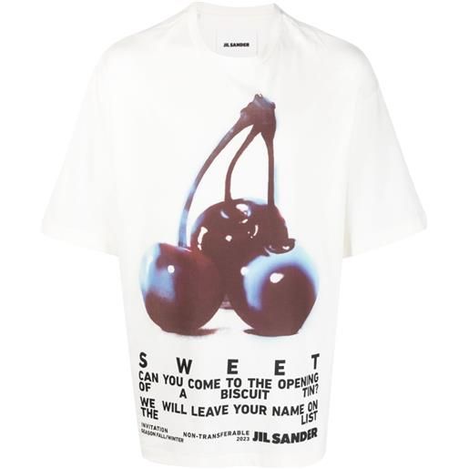 Jil Sander t-shirt con stampa grafica - bianco