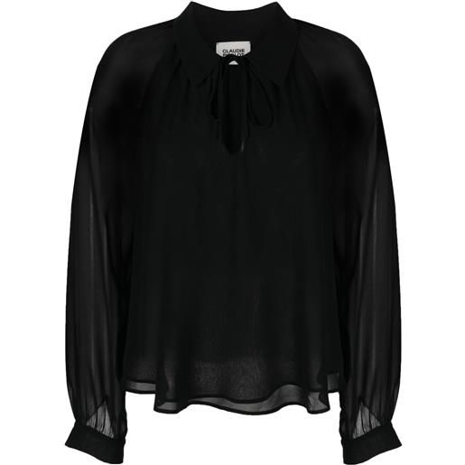 Claudie Pierlot camicia semi trasparente - nero