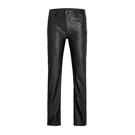 JACK & JONES jjxx jxkenya hw straight faux leat pants noos pantaloni, nero (black/white), xs donna