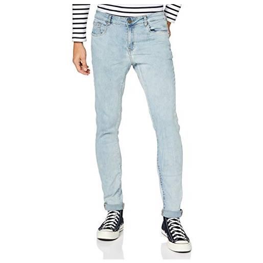 Urban Classics jeans slim fit con zip pantaloni, vero nero slavato, 36w x 32l uomo