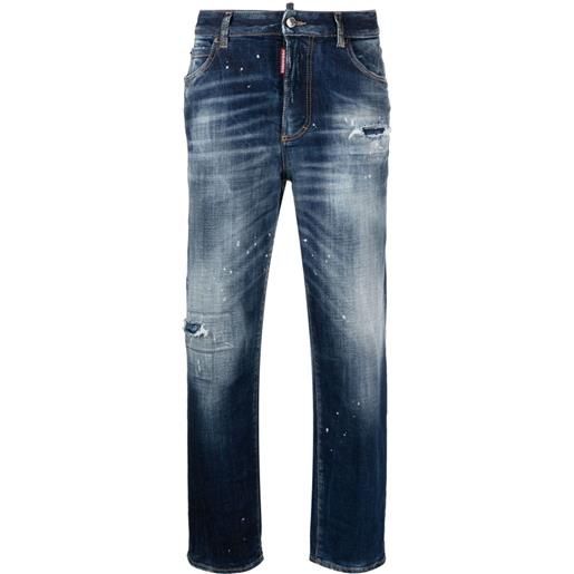 Dsquared2 jeans affusolati con effetto vissuto - blu