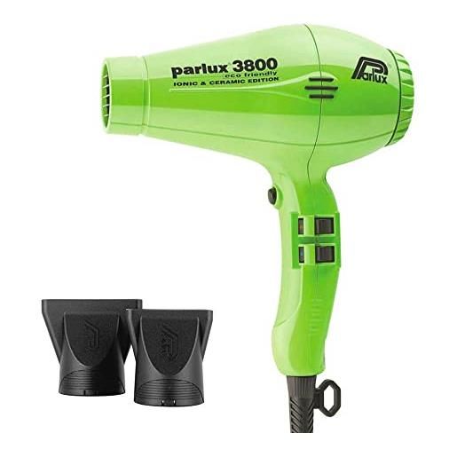 Parlux 3800 - asciugacapelli professionale con rivestimento in ceramica e con tecnologia agli ioni, motivo floreale, rispettoso dell'ambiente, 150 watts, colore verde