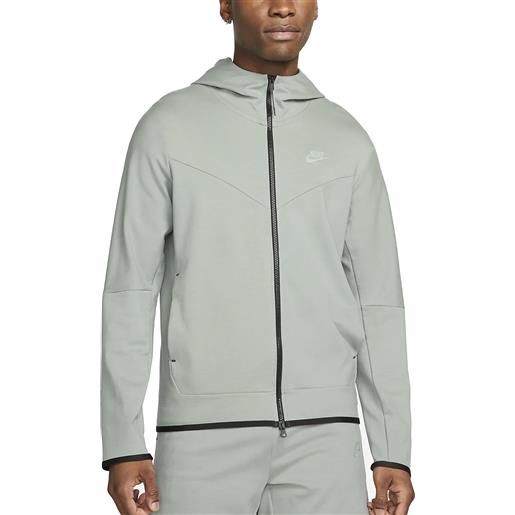 Nike felpa da uomo con cappuccio e zip tech fleece lightweight verde