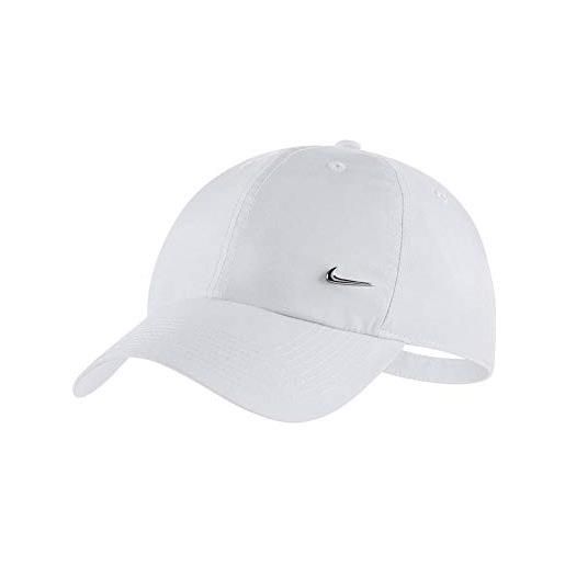 Nike h86 metal swoosh, cappellino con visiera unisex adulto, bianco (white/metallic silver 100), 31