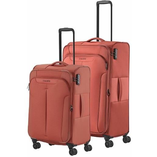 Travelite croatia 4 ruote set di valigie 2 pezzi arancio