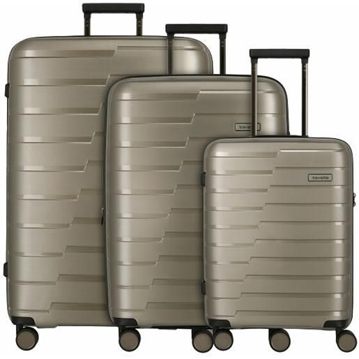 Travelite set di valigie air base 4 roll 3 pz. Dorato
