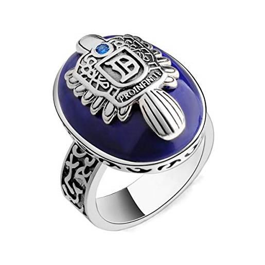 Mempire damon salvatore anello in argento sterling 925 con pietre preziose e lapislazzuli anello da giorno, gioielli da uomo con confezione regalo (11)