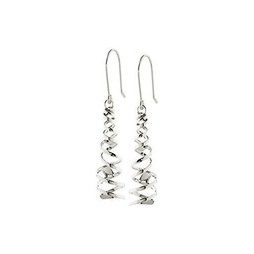NKlaus coppia di orecchini in argento con ganci a spirale lunghi orecchini in argento 925 lucido 7837