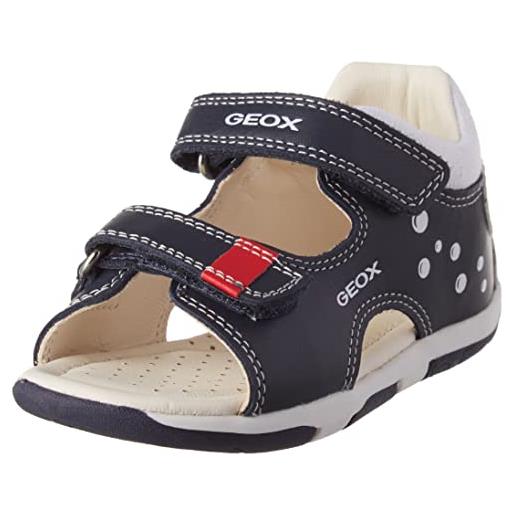 Geox b sandal tapuz boy, bimbo 0-24, bianco blu marino, 19 eu