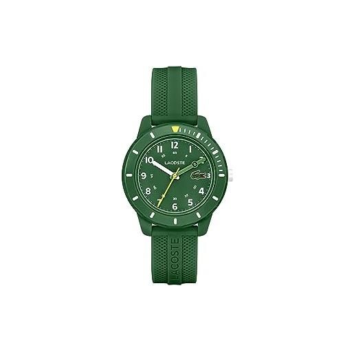 Lacoste orologio analogico al quarzo da bambini collezione mini tennis con cinturino in silicone, verde (green)