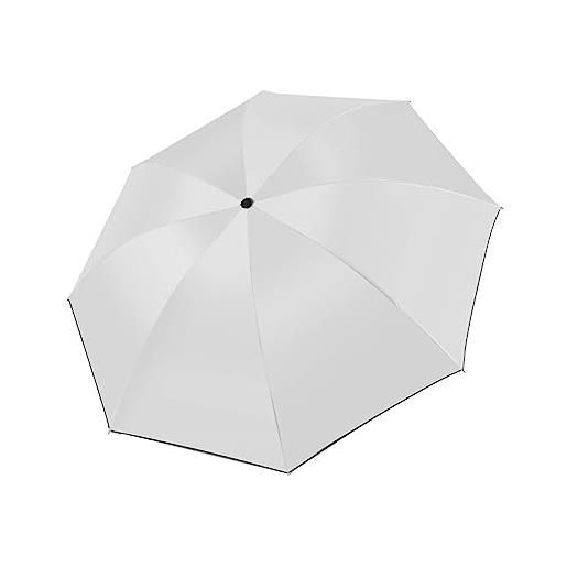 TIYETA ombrello da sole protezione uv compatto portatile pieghevole ombrello da viaggio ombrello da viaggio antivento ombrello leggero ombrellone da esterno sole e pioggia, bianca