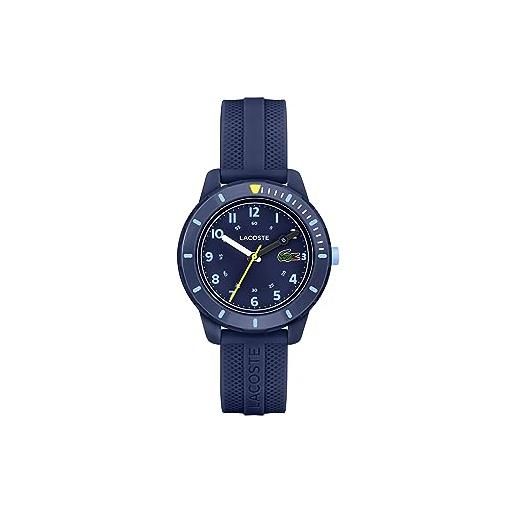 Lacoste orologio analogico al quarzo da bambini collezione mini tennis con cinturino in silicone, blu (navy)