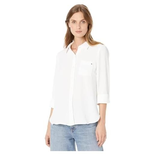 Tommy Hilfiger camicie abbottonate per donna, top casual, ivory, xs