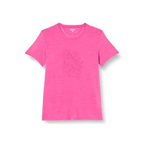 CMP - t-shirt in jersey da donna, hot pink, 48