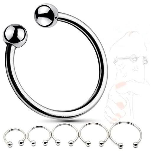 JSUOEO 5pcs gli anelli in acciaio inossidabile a doppia sfera aumentano il piacere di ᴍale